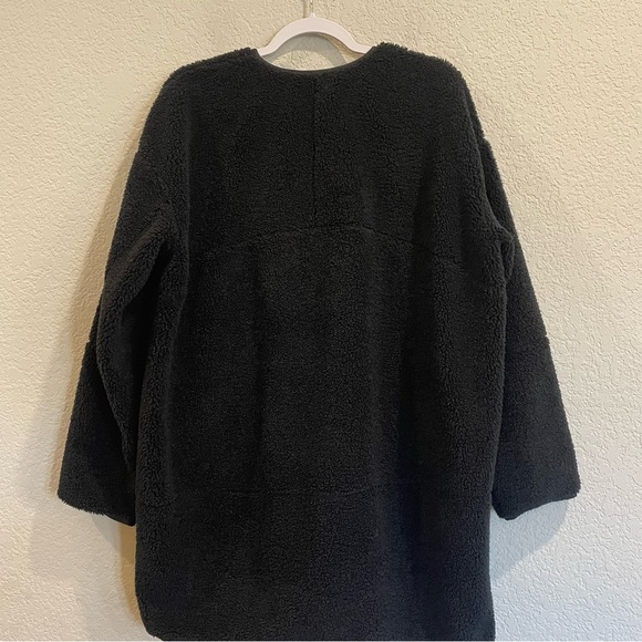 Lululemon Collarless Textured Fleece Full Zip Teddy Jacket in Black - Picture 8 of 11
